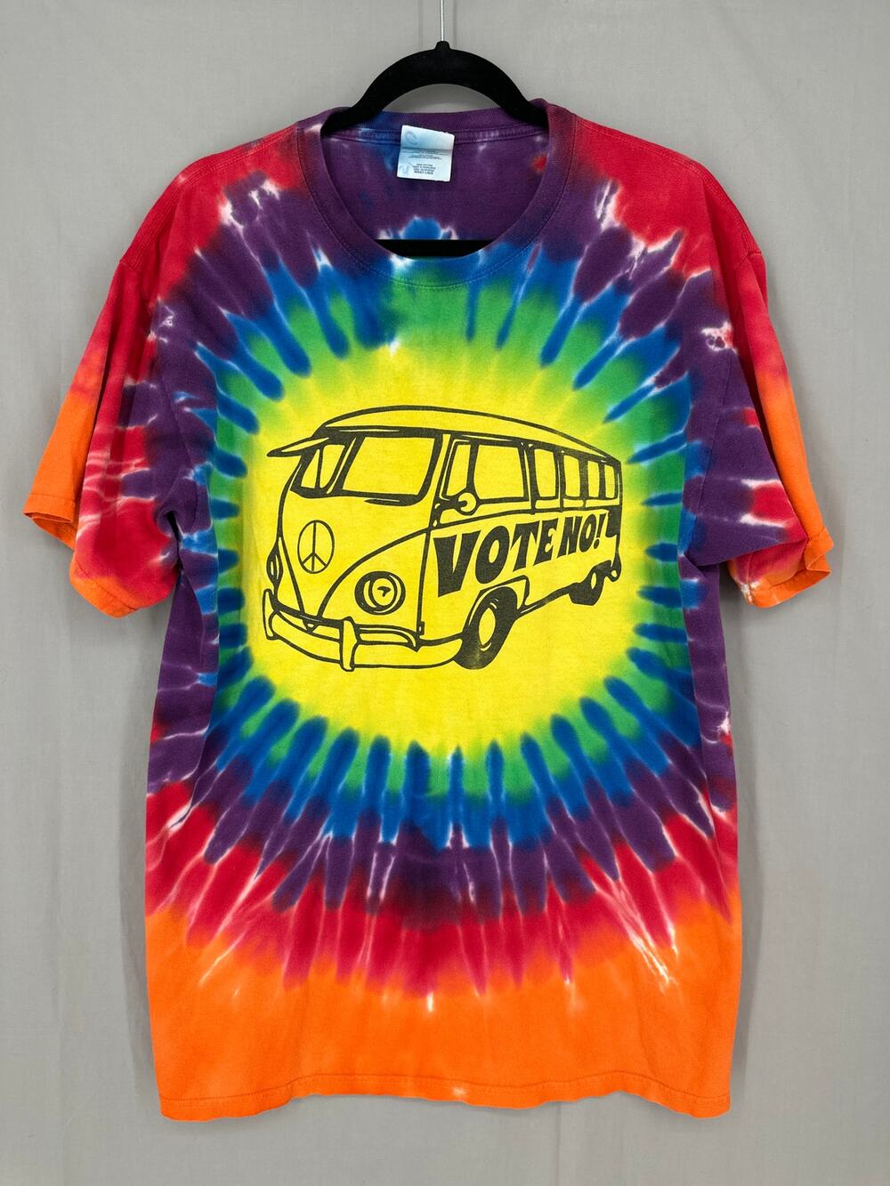 Activist Protest Shirt Mens Large Tie Dye Volkswagen Bus Vote No Political Anti
